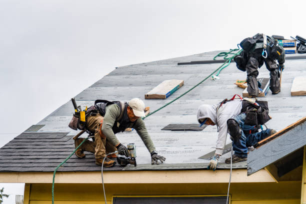 Professional Gutter Installation technician working in Britt, IA